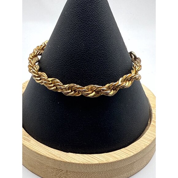 Twisted Rope Gold-Tone Bracelet With Hook Closure - Picture 5 of 5